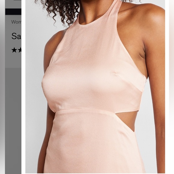 Express Satin Halter Side Cutout Midi Dress - Picture 3 of 12